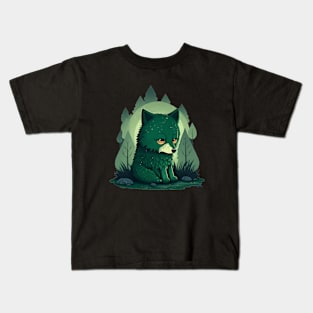 Lone green wolf Kids T-Shirt